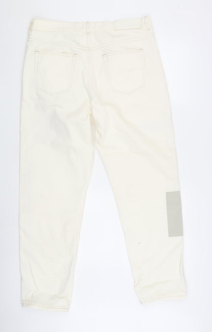 River Island Women's Ivory Straight Jeans UK 6