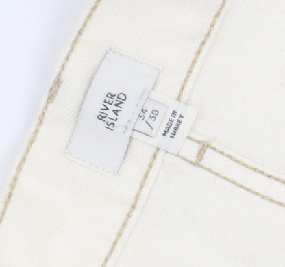 River Island Women's Ivory Straight Jeans UK 6
