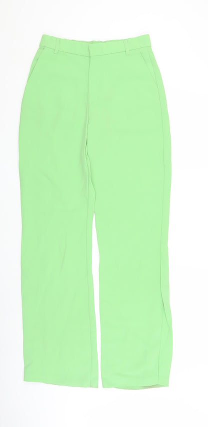 Womens UK Size 6 Zara Regular Fit Dress Pants Green Trousers