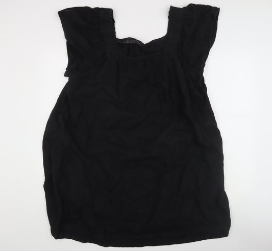 Next Women's Black Dress Size 18 in Linen Blend