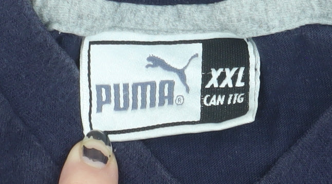 Puma Men's 2XL Blue V-Neck T-Shirt