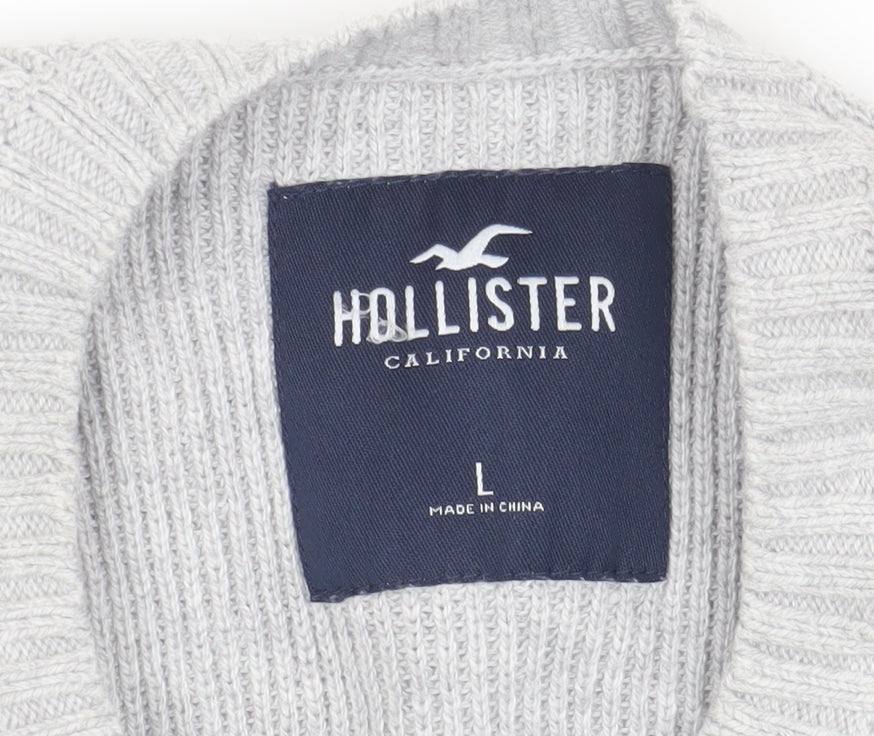 Hollister Men's Grey Pullover Jumper L