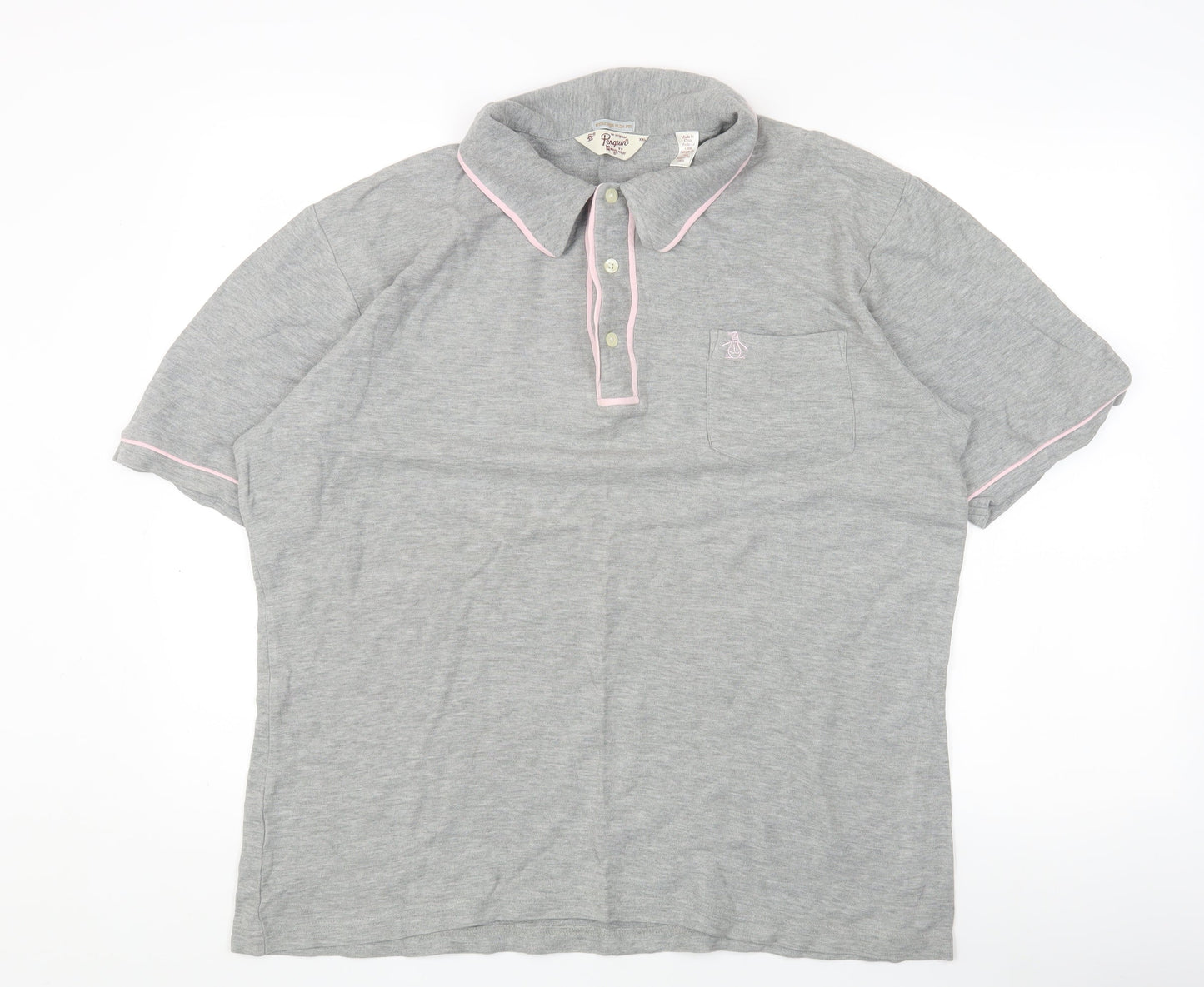 Original Penguin Men's Grey Slim Fit Polo XXL