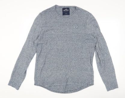 Hollister Men's Blue Long Sleeve Pullover Jumper, L
