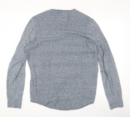 Hollister Men's Blue Long Sleeve Pullover Jumper, L
