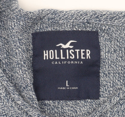 Hollister Men's Blue Long Sleeve Pullover Jumper, L
