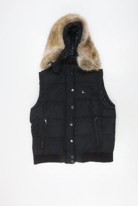 Womens UK Size 12 Jack Wills Black Puffer Jacket