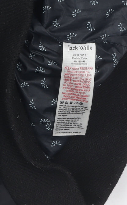 Womens UK Size 12 Jack Wills Black Puffer Jacket