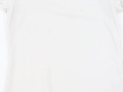 Banana Republic Women’s White XS T-Shirt, Stretch, Zip Accent