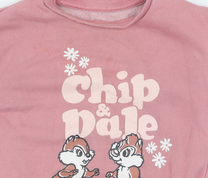 Primark Disney Unisex Pink Jumper 24-36M Chip & Dale Casual