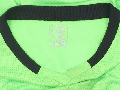 Kipsta Boys' Green Football T-Shirt, 13 Years, Breathable