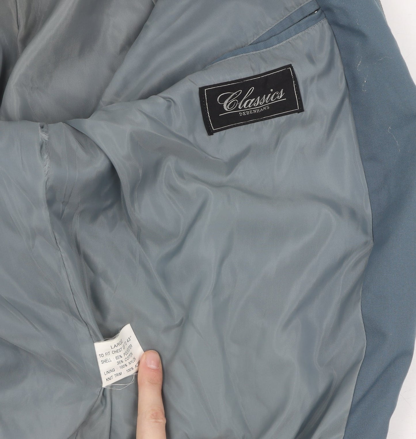 Mens UK Size L Debenhams Blue Varsity Jacket