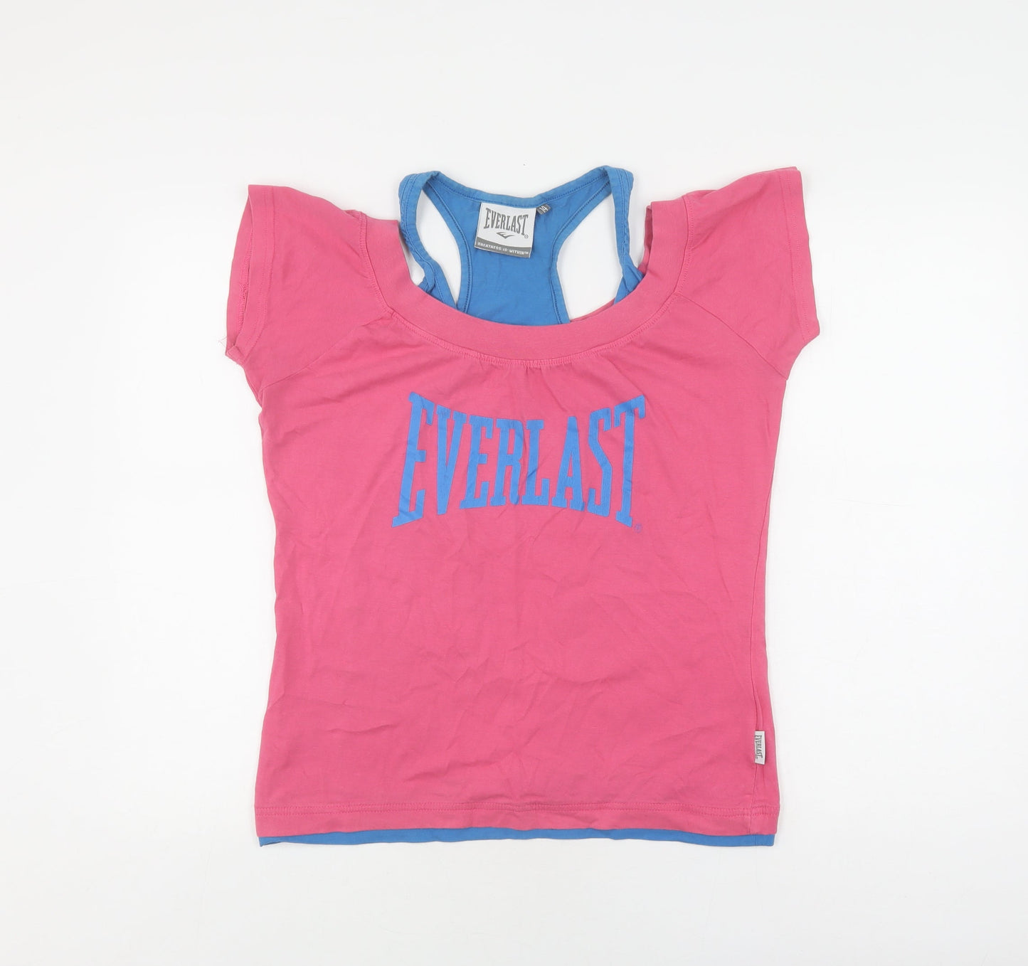 Womens UK Size 14 Everlast Pink Basic T-Shirt