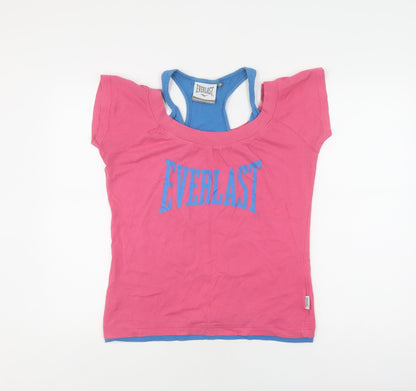 Womens UK Size 14 Everlast Pink Basic T-Shirt