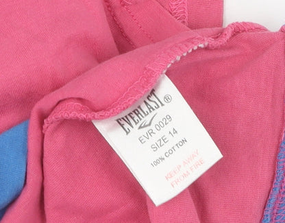 Womens UK Size 14 Everlast Pink Basic T-Shirt