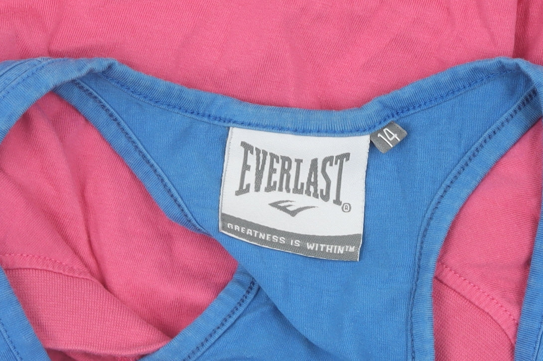 Womens UK Size 14 Everlast Pink Basic T-Shirt