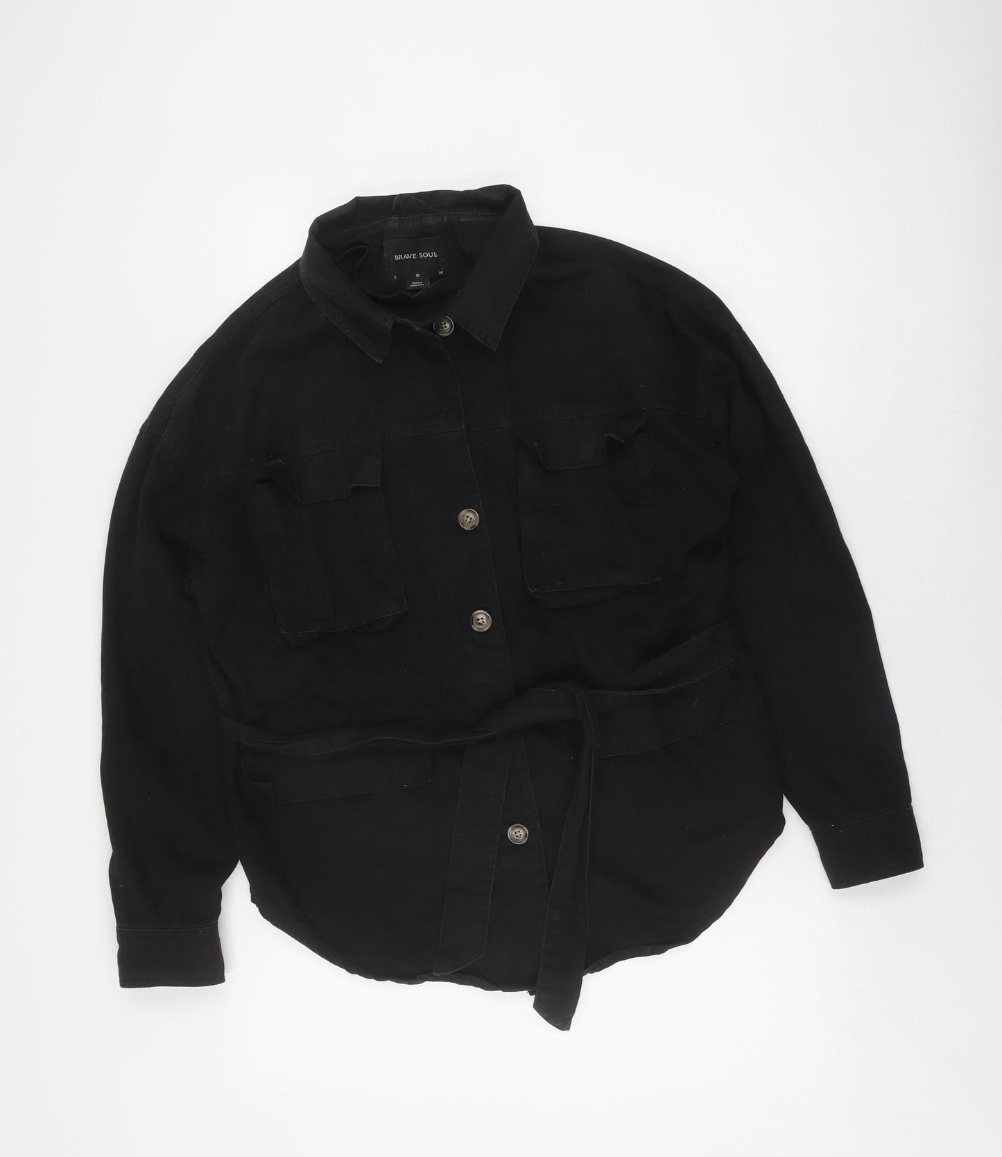 Womens UK Size 10 Brave Soul Black Utility Jacket