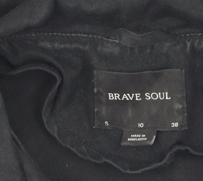 Womens UK Size 10 Brave Soul Black Utility Jacket
