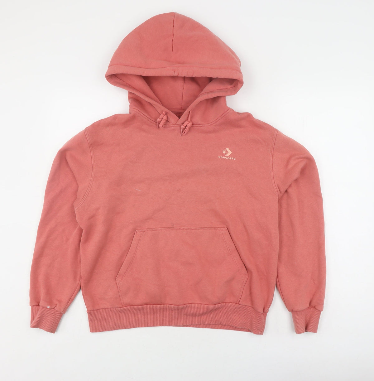 Additional front view of Converse unisex pink pullover hoodie s