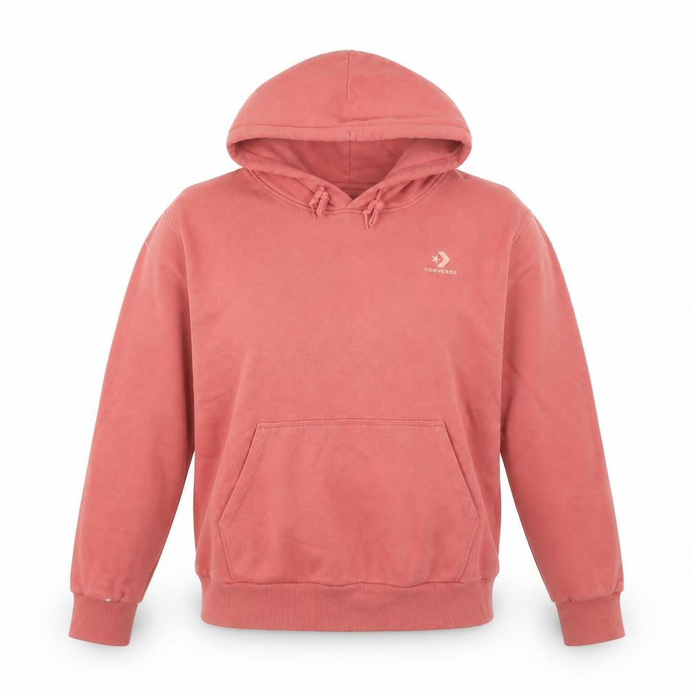 Front view of Converse unisex pink pullover hoodie s