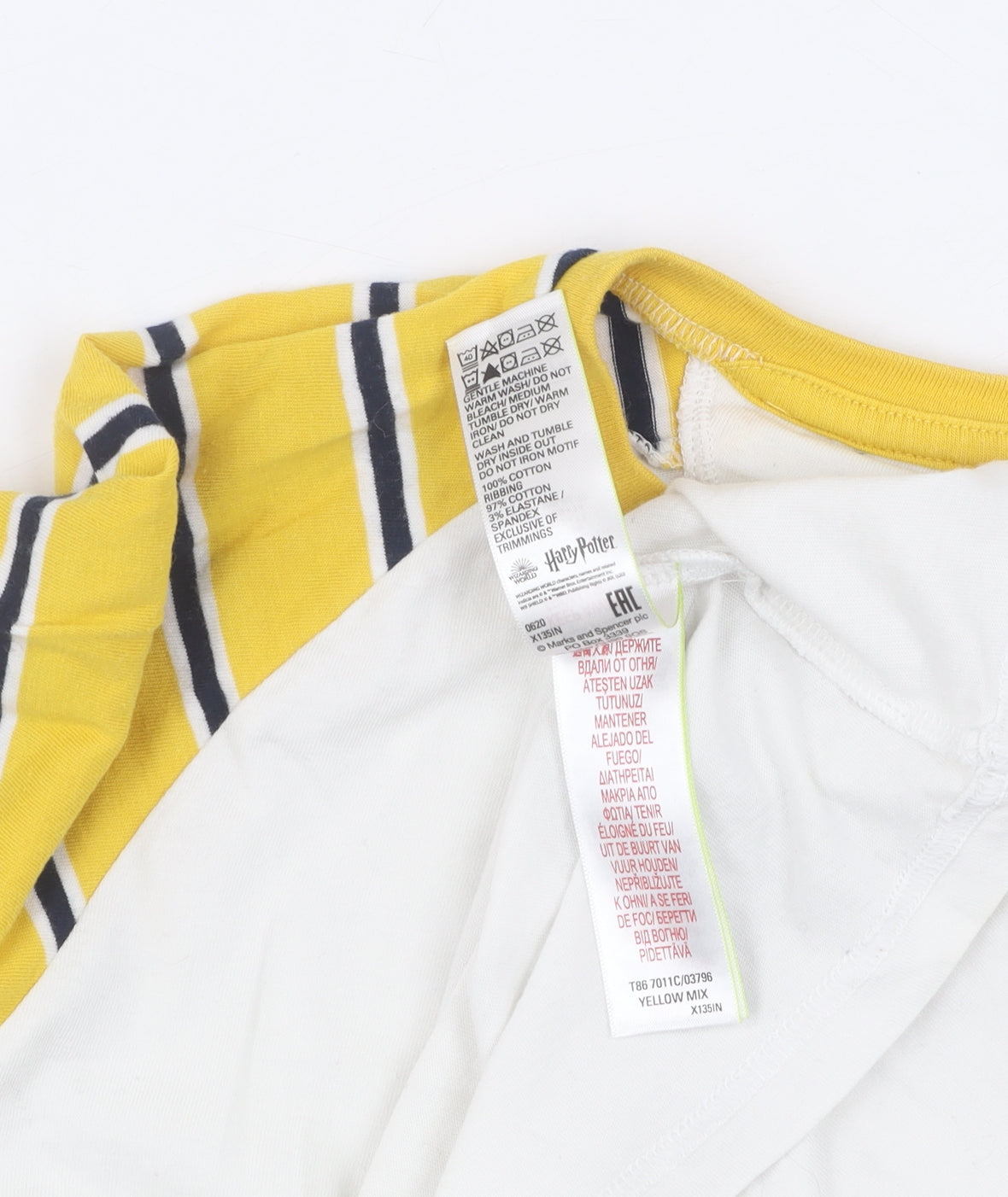 Marks and Spencer Boys Hufflepuff T-Shirt, Yellow, 12-13 Years