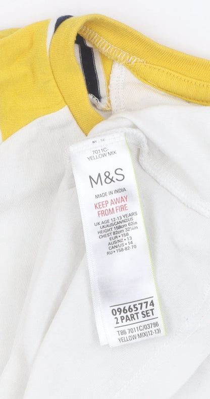 Marks and Spencer Boys Hufflepuff T-Shirt, Yellow, 12-13 Years