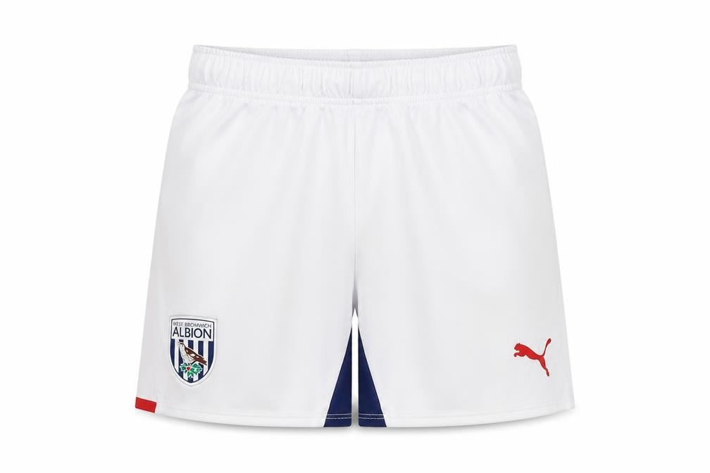 Front view of Puma boys’ white athletic football shorts 12 years