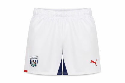 Front view of Puma boys’ white athletic football shorts 12 years