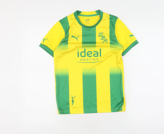 Additional front view of Puma boys’ yellow football jersey, size 11-12, years