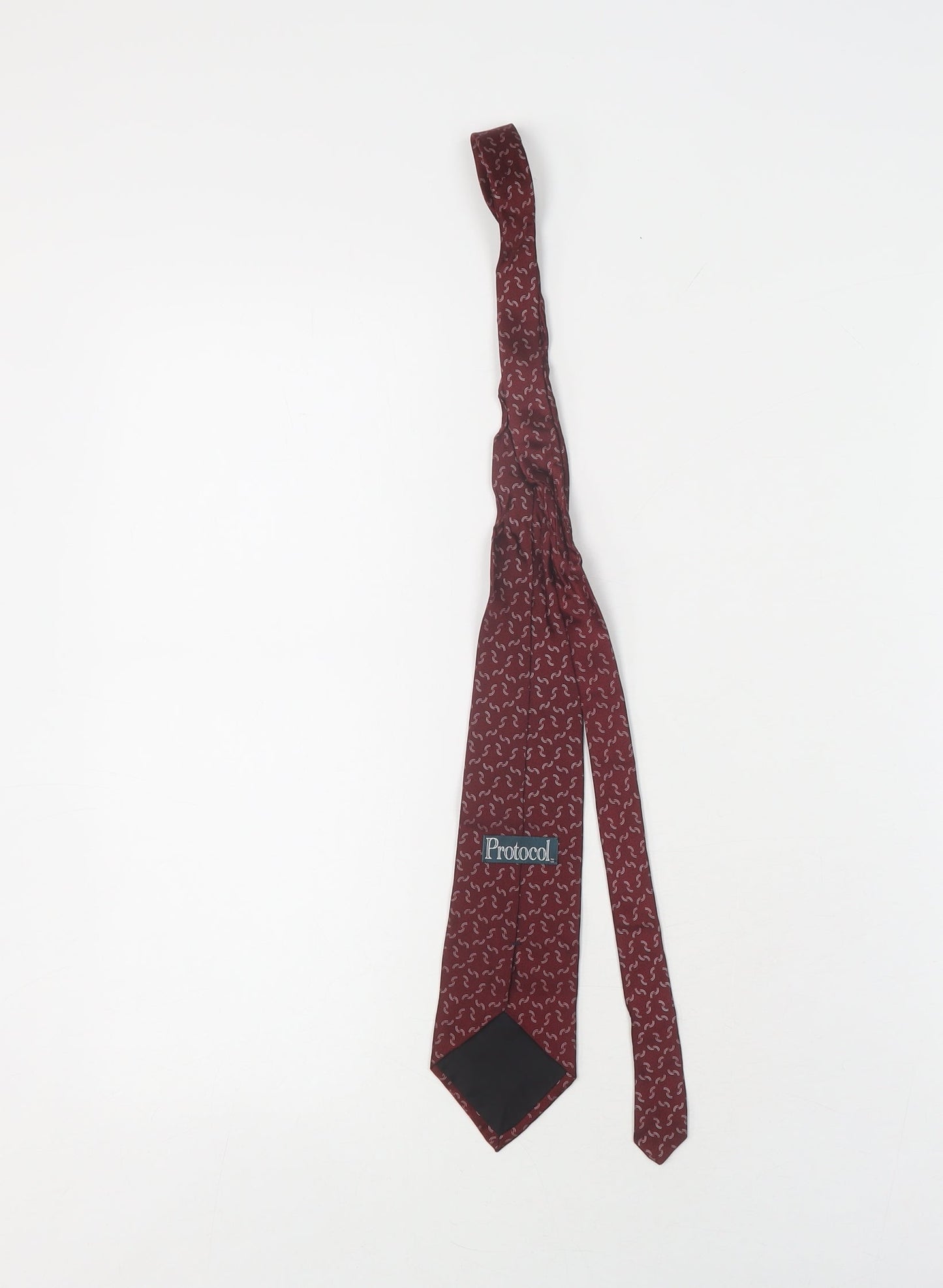 Protocol Men's Red Silk Geometric Tie