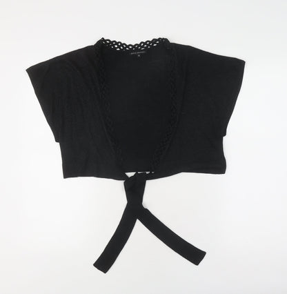 David Emanuel Women's Black Shrug, Size 16, V-Neck Elegance