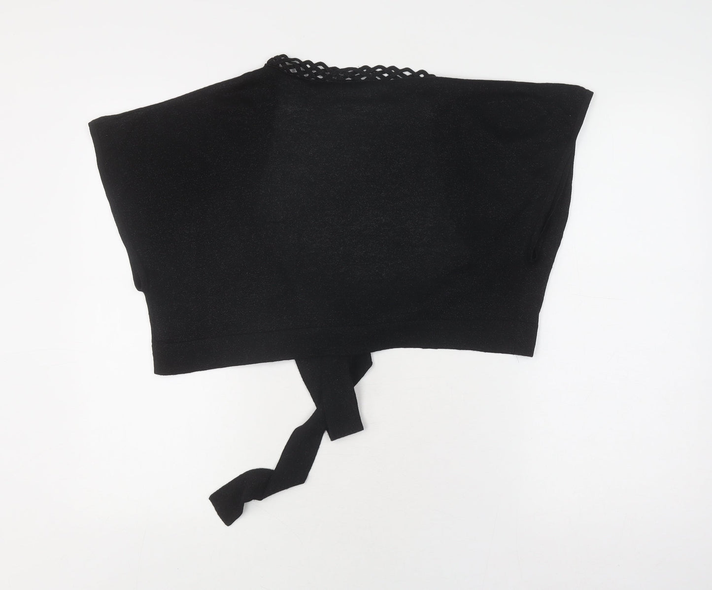 David Emanuel Women's Black Shrug, Size 16, V-Neck Elegance