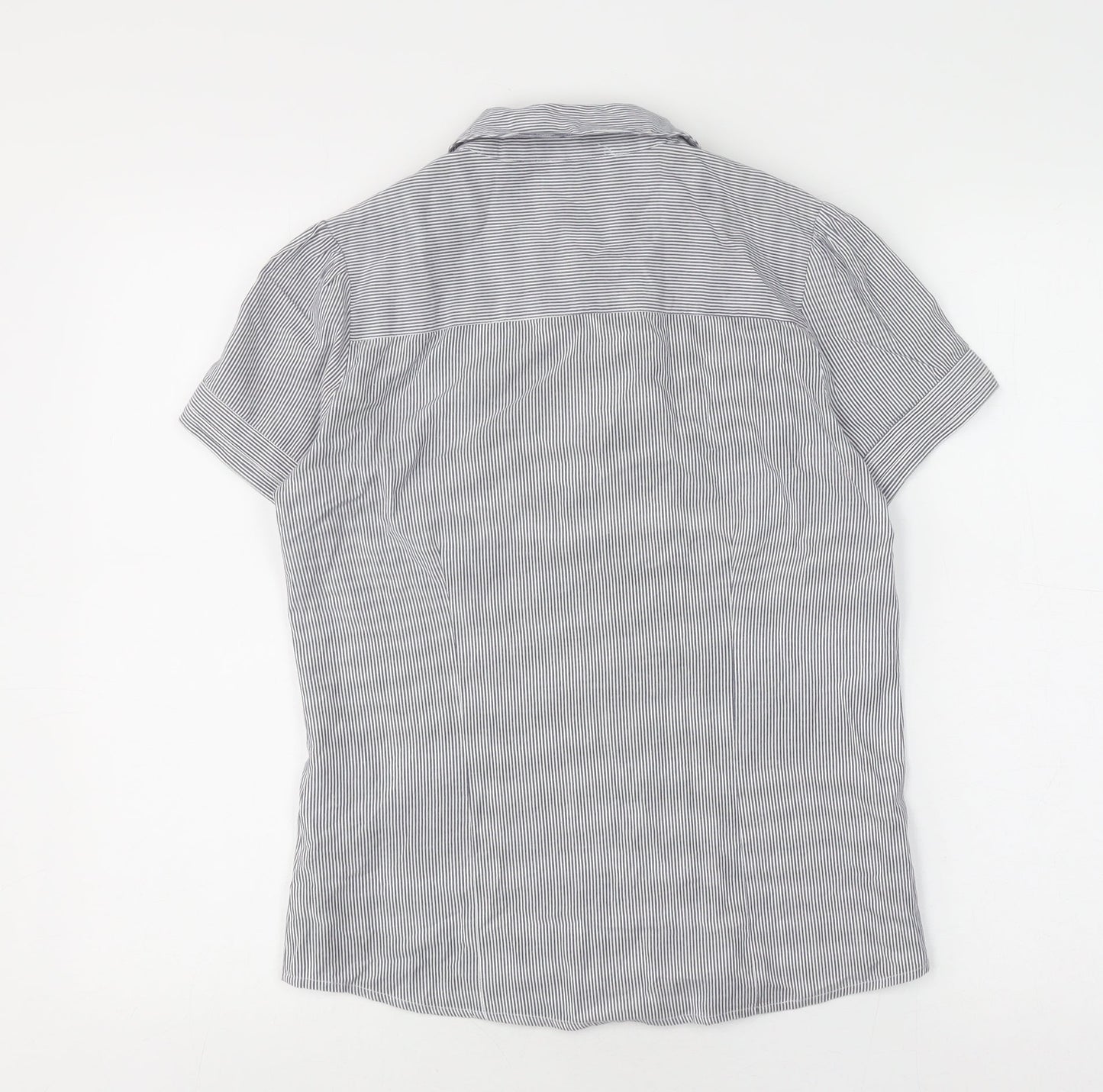 Womens UK Size 10 Topshop Grey Basic Button-Up