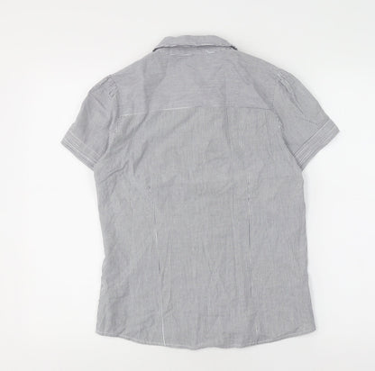 Womens UK Size 10 Topshop Grey Basic Button-Up
