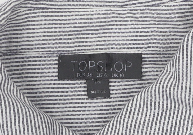 Womens UK Size 10 Topshop Grey Basic Button-Up