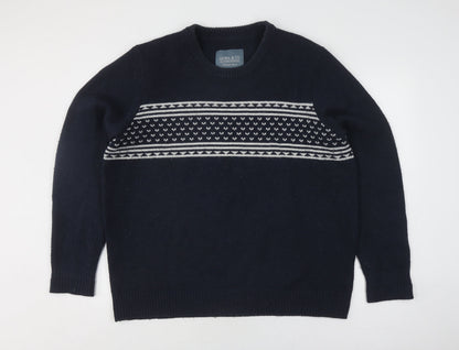 Quba & Co. Men's XL Blue Wool Pullover Jumper