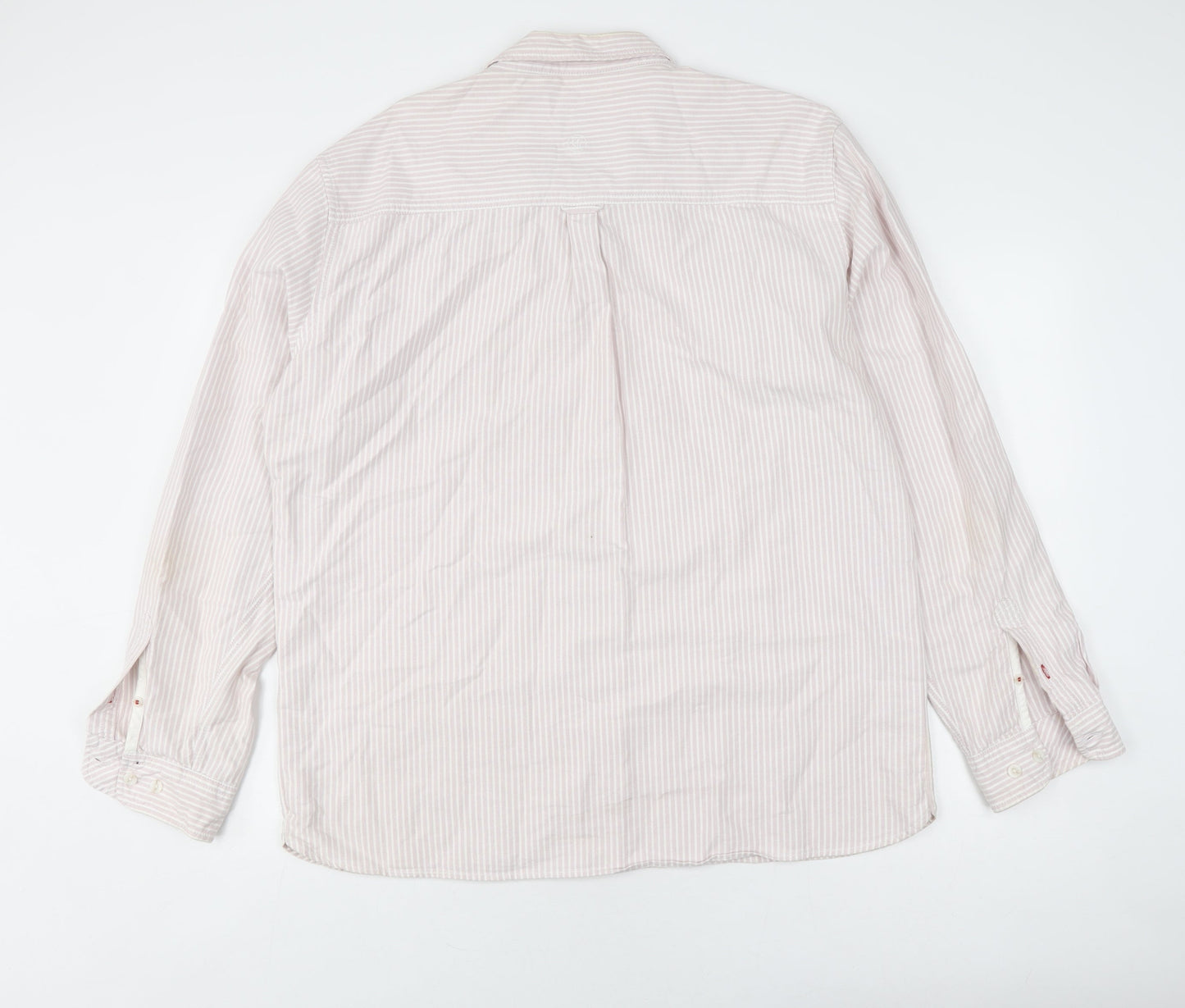 Fat Face Men's Beige Striped Long Sleeve Shirt XL