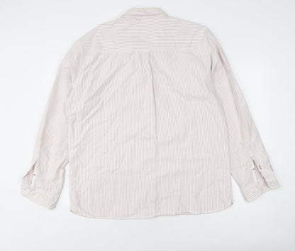 Fat Face Men's Beige Striped Long Sleeve Shirt XL