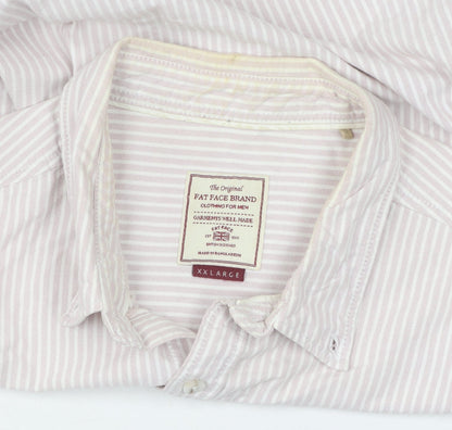 Fat Face Men's Beige Striped Long Sleeve Shirt XL