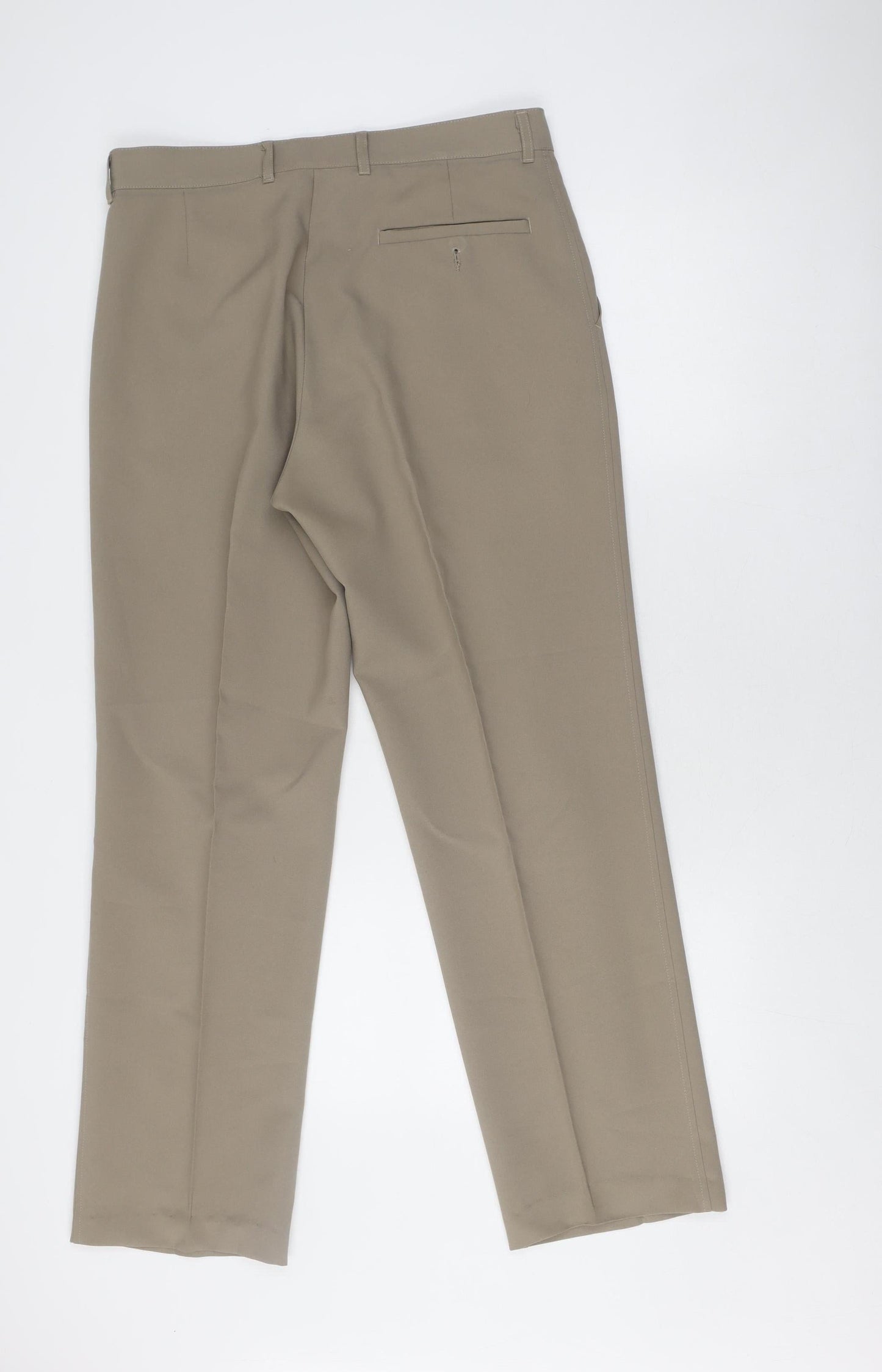 Womens UK Size 32 Marks and Spencer Regular Fit Dress Pants Beige Trousers