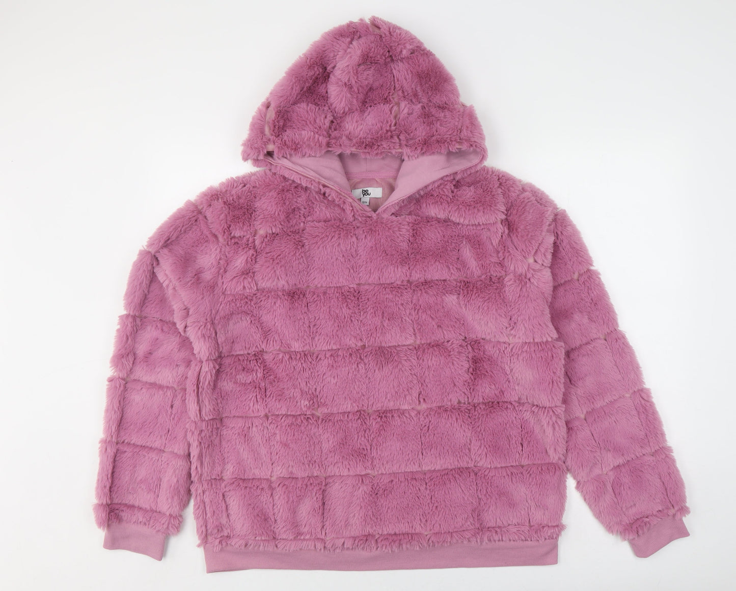 Be You Women's Pink Hooded Pullover Hoodie Size 12/14