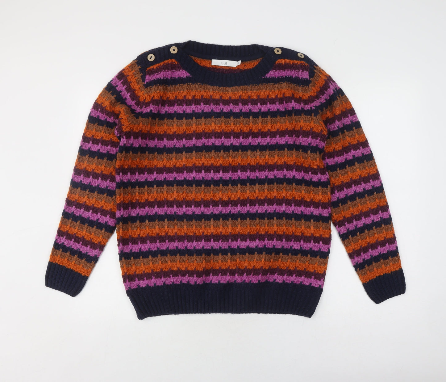 Womens UK Size M ISLE Multicoloured Pullover Jumper