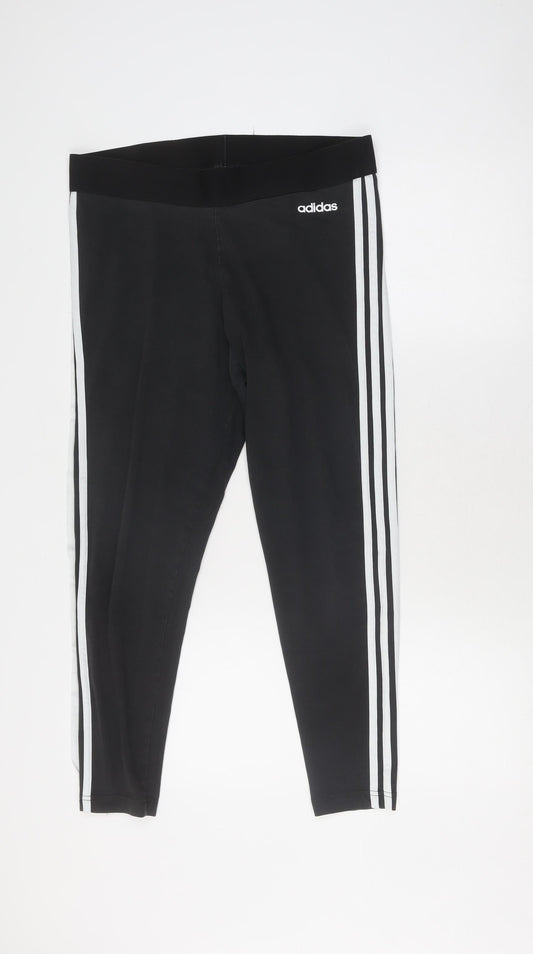 Adidas Women Black XL Track Pants - Elastic Waist