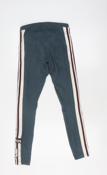 Adidas Women's Blue Track Pants, Size 8, Slim Fit