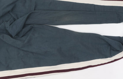 Adidas Women's Blue Track Pants, Size 8, Slim Fit