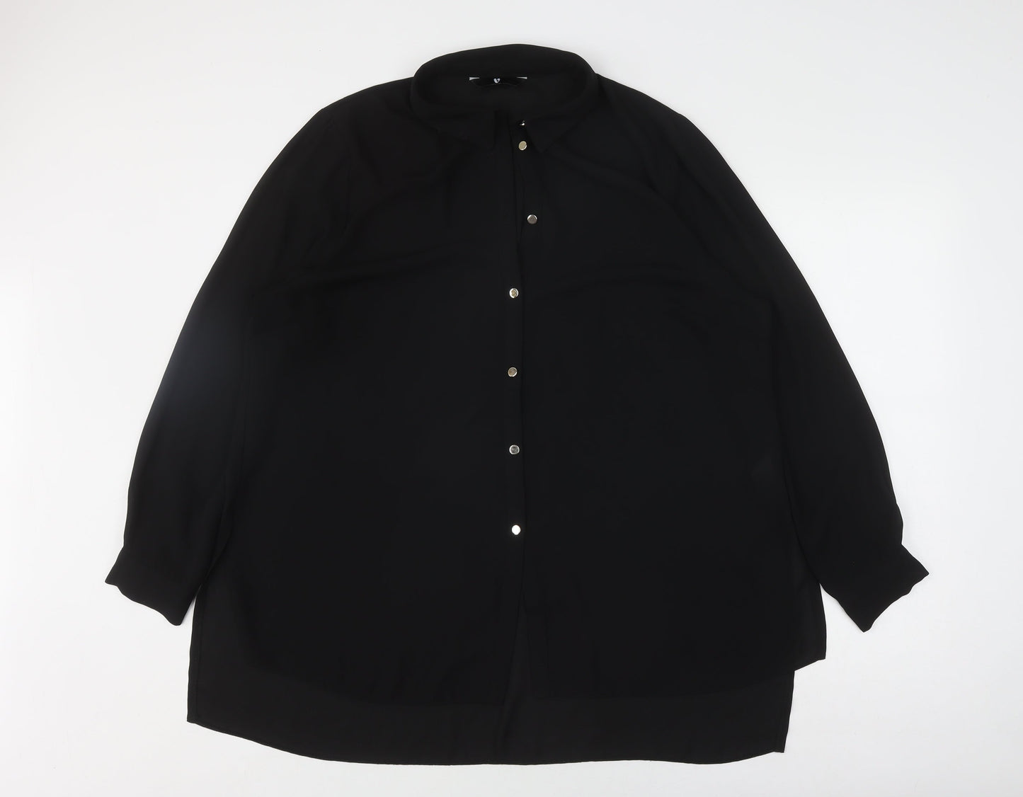 Womens UK Size 20 V by Very Black Basic Button-Up