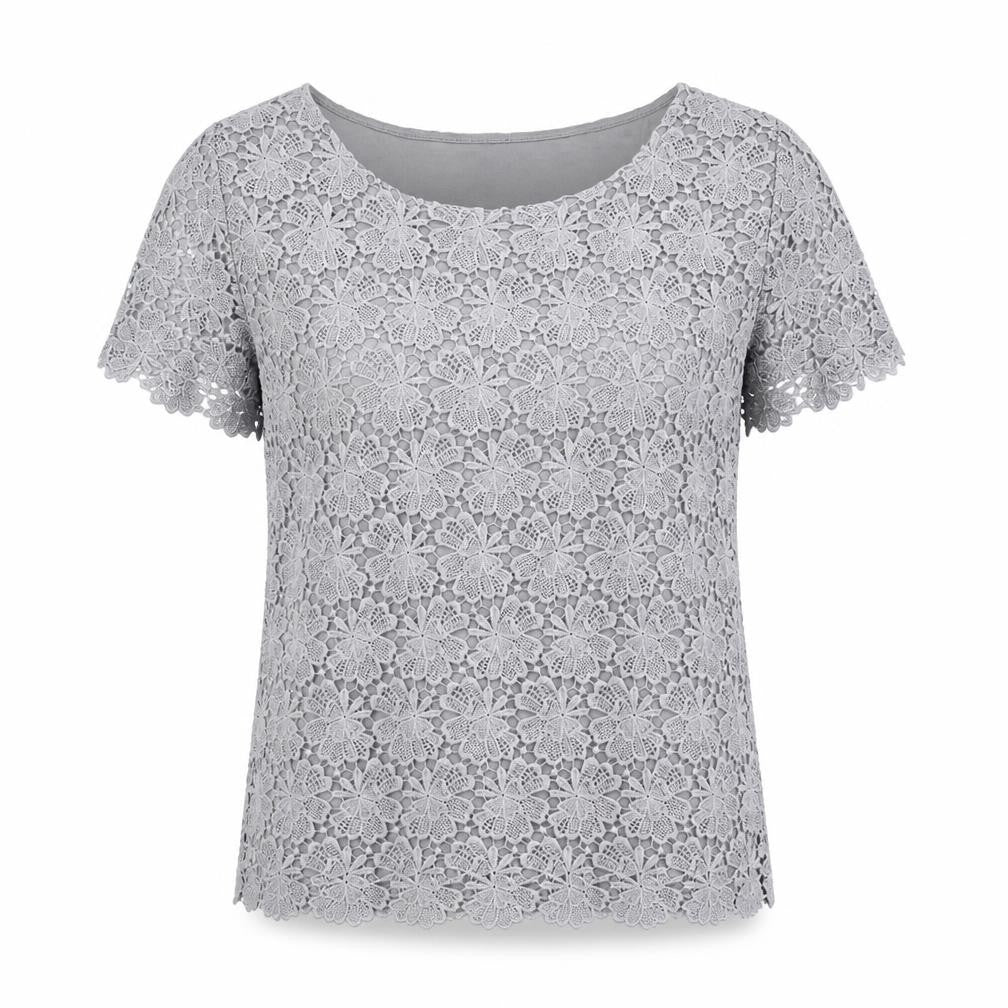 Womens UK Size 10 Phase Eight Grey Lace Blouse