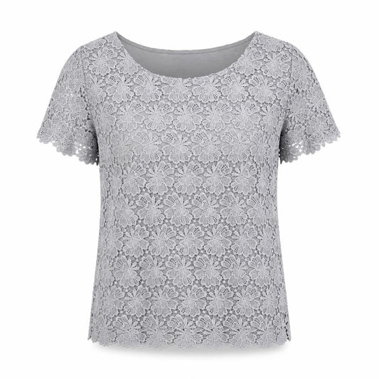 Womens UK Size 10 Phase Eight Grey Lace Blouse