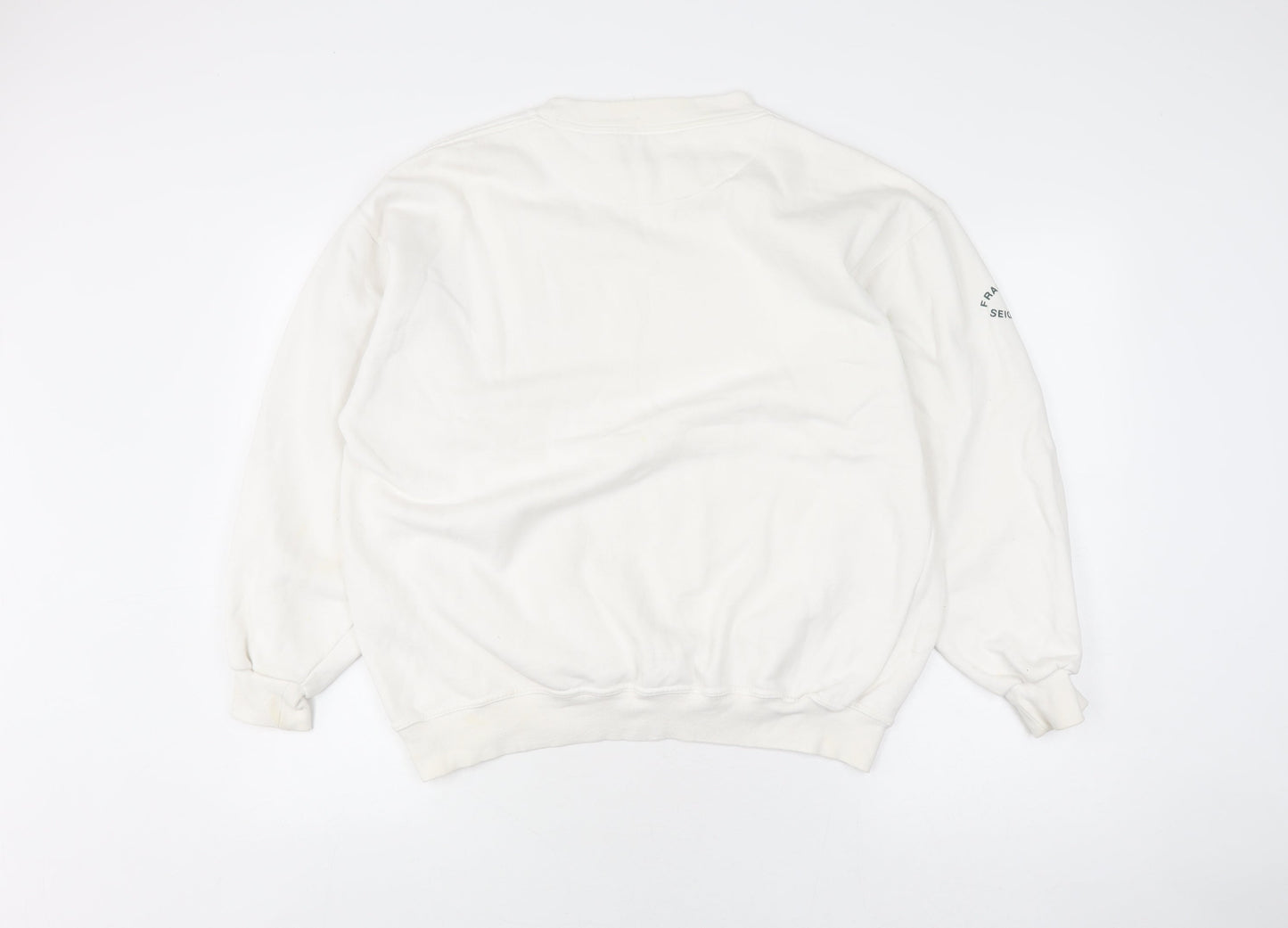 Unisex Adults UK Size XL Super Flag by American Flag White Pullover Sweatshirt