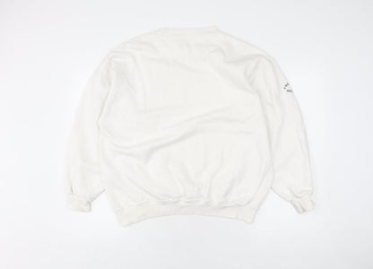 Unisex Adults UK Size XL Super Flag by American Flag White Pullover Sweatshirt